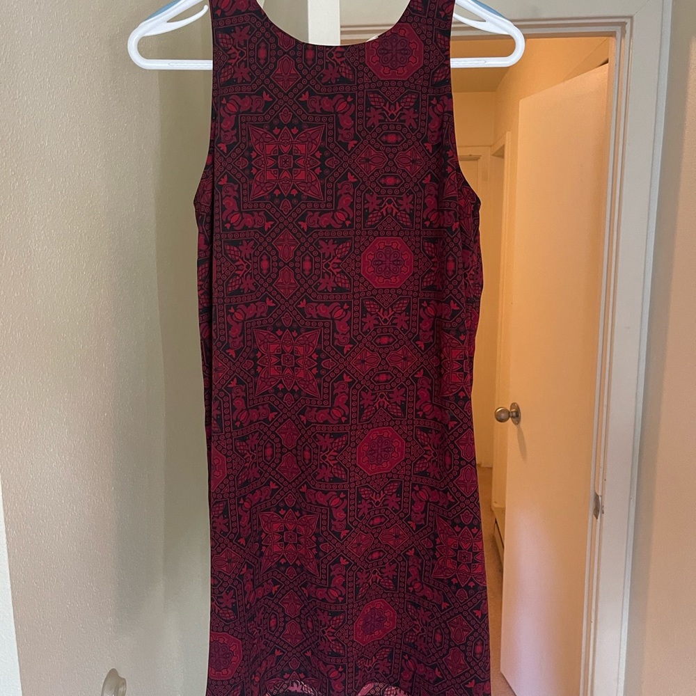 Red pattern cocktail dress